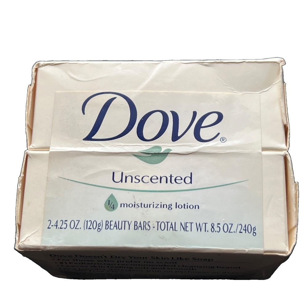 VTG 2 Pack Dove Beauty Bar Moisturizing Soap (White) 4.75 Oz. Unscented NOS New